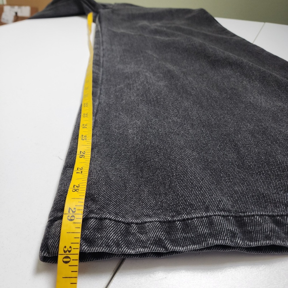 Vestique Womens Wide Leg Sailor Jeans Large Washed Black Gold Buttons High Rise - Picture 13 of 15